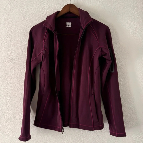 Columbia Zip Up Mockneck Athletic Jacket Gorpcore Maroon XS Sportswear - Picture 4 of 9
